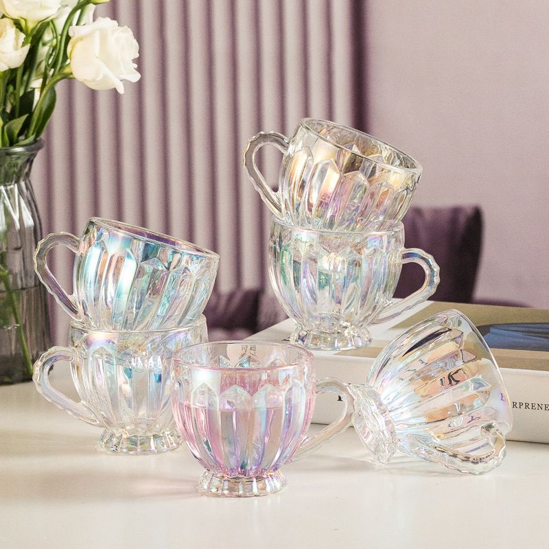 Makukulay na Glass Water Cup Set