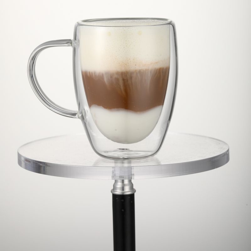 Hugis-itlog na Double-walled Glass Coffee Cup