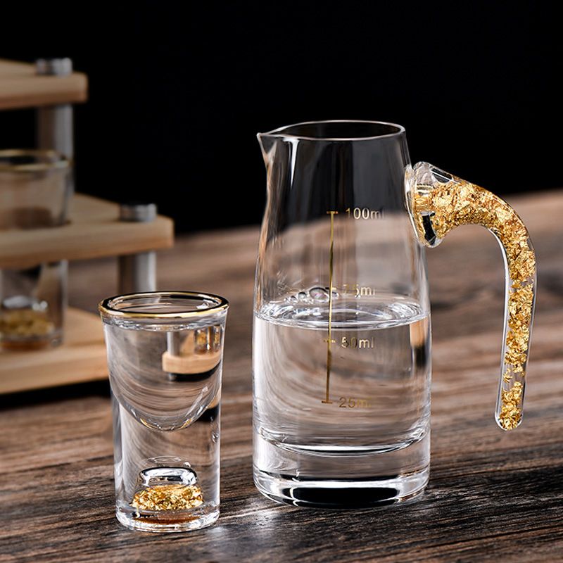 Gold Foil Glass puting Wine Glass