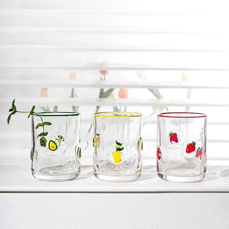 Home cute creative fruit glass tasa