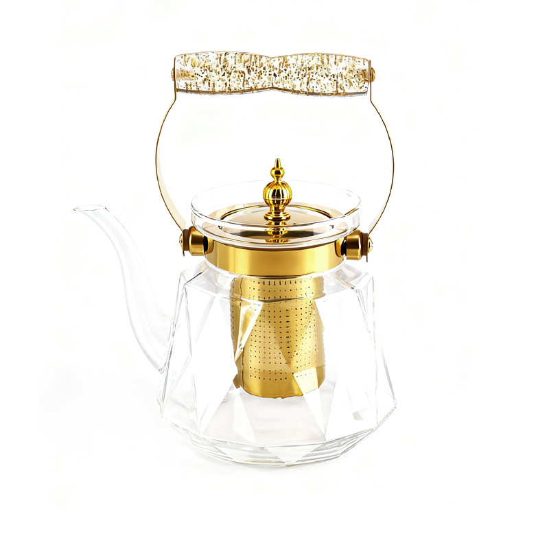 Pambahay na mataas na borosilicate glass filter teapot