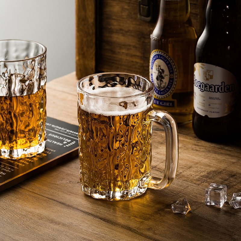 Malaking Capacity Glass Beer Mug na may Handle