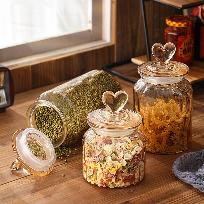 Love Glass Sealed Storage Jar