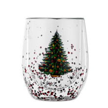 Bagong dumadaloy na Sequin Double Layer Christmas Tree Glass