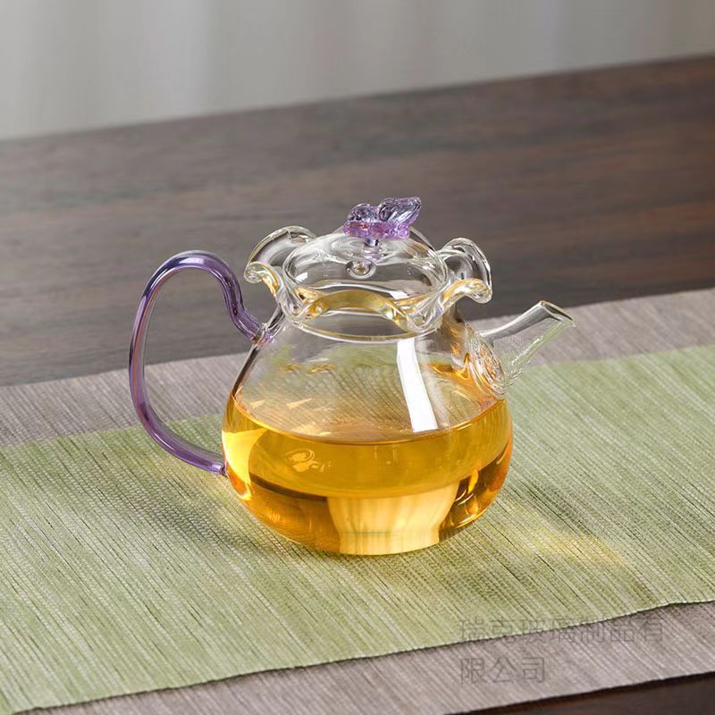 Bagong high borosilicate glass butterfly flower teapot
