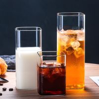 Square Glass Milk Cup